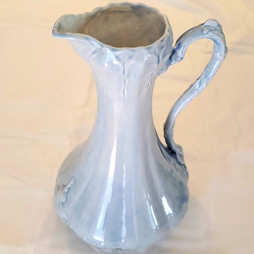 Antique Handpainted Colonial Victorian Ceramic Pitcher